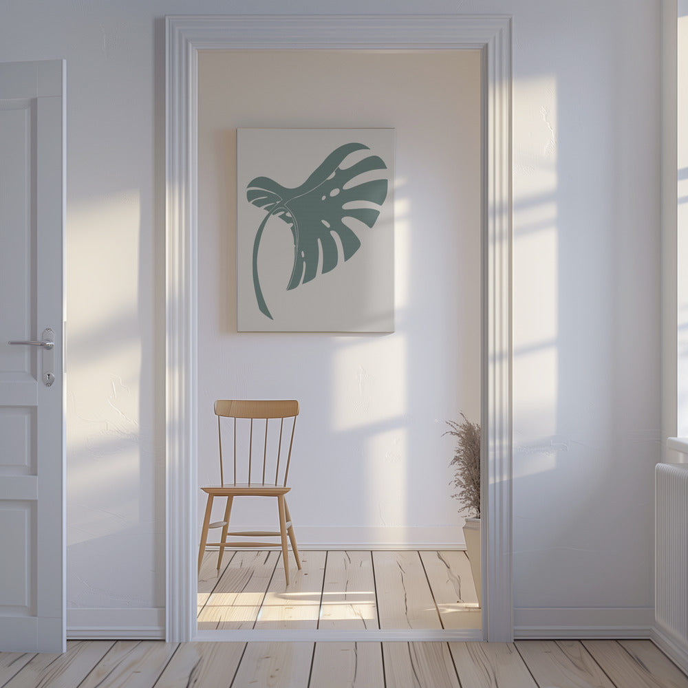 Monstera Gebogen Groen | Canvas