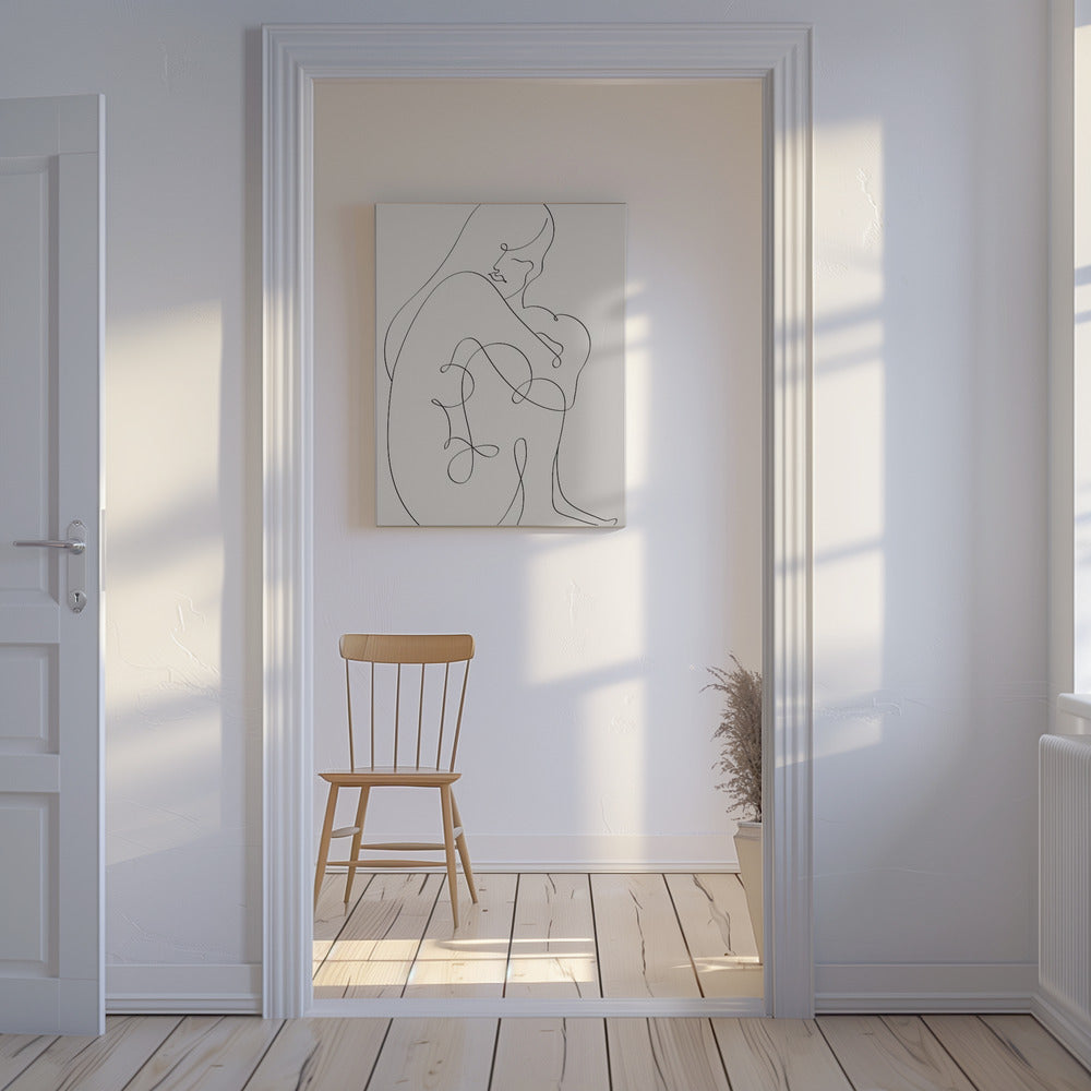 Vrouw Lijnen Zwart | Canvas