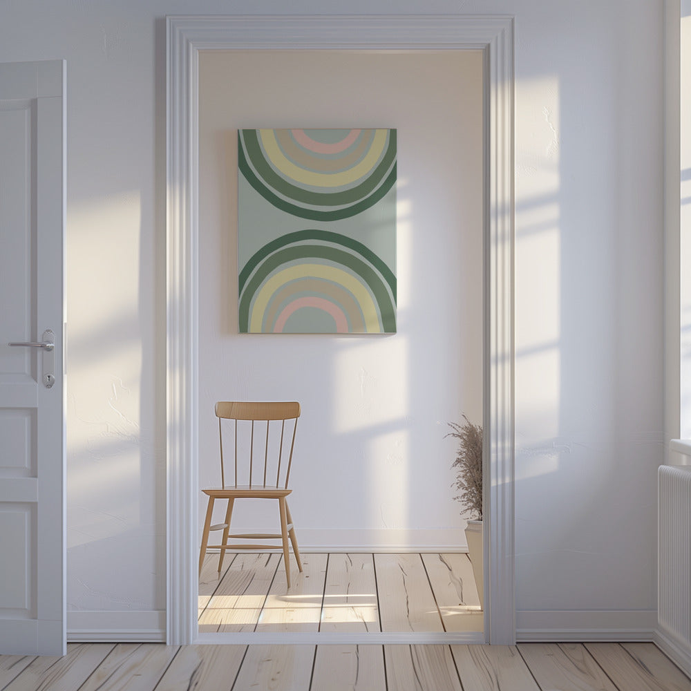 Dubbele Regenboog Groen | Canvas