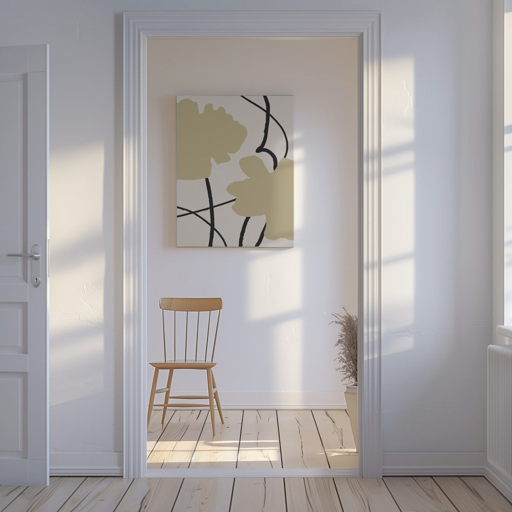 Beige Flowers 02 | Canvas