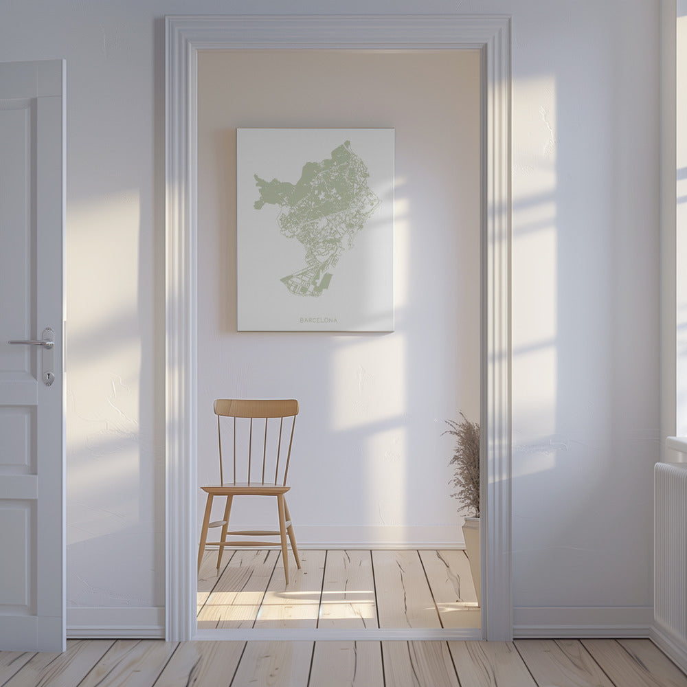 Kaart van Barcelona | Canvas