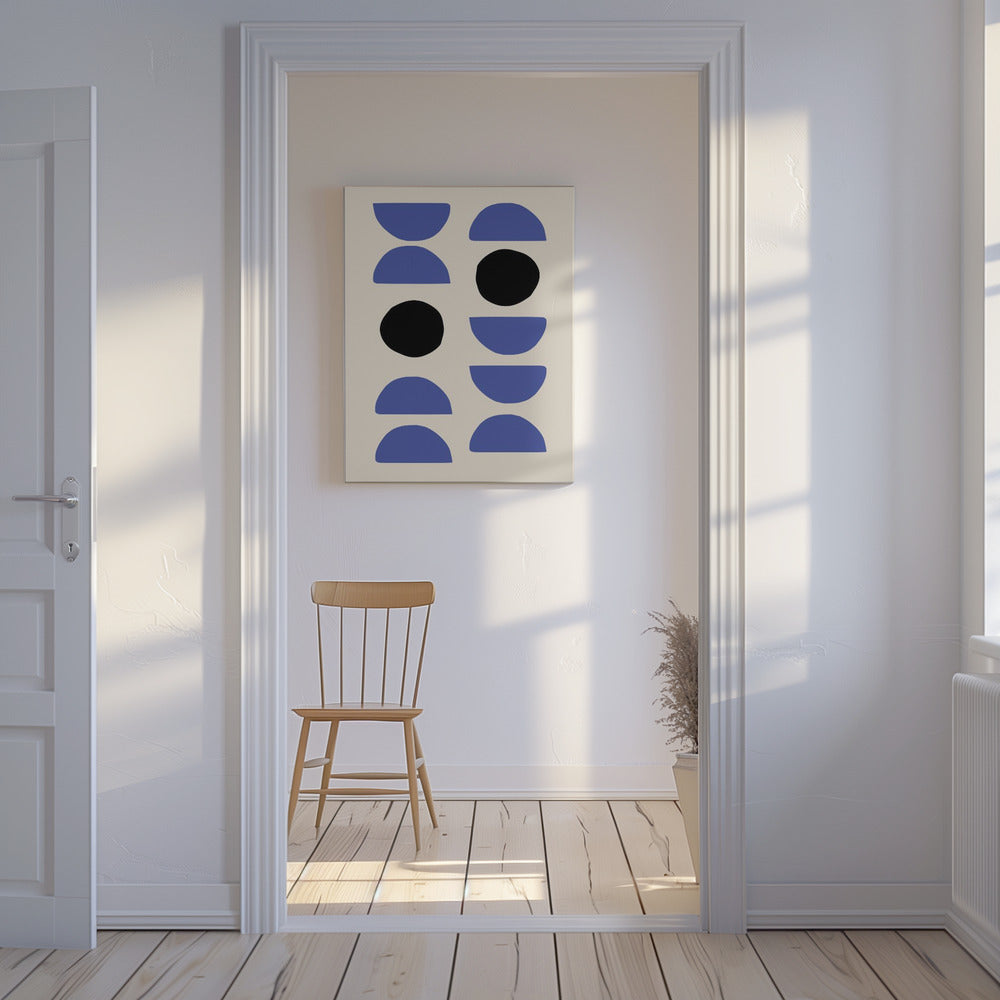 Blauwe vormen | Canvas