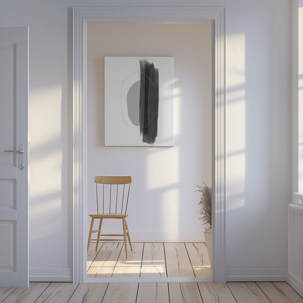 Monochrome penseelstreken | Canvas
