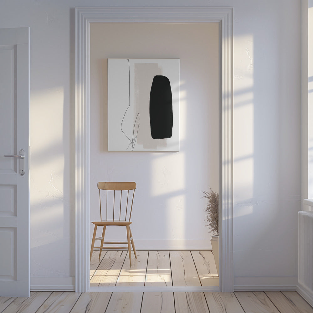 Zwarte en grijze vormen | Canvas