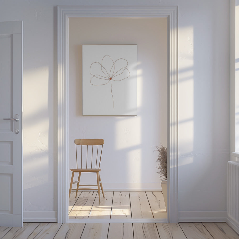 Delicate Lijn Bloem | Canvas