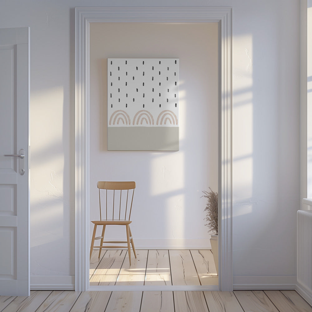 Gedempte regenbogenhemel | Canvas