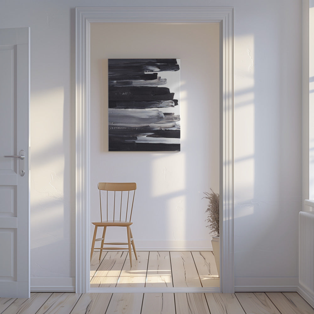 Monochrome penseelstreken | Canvas