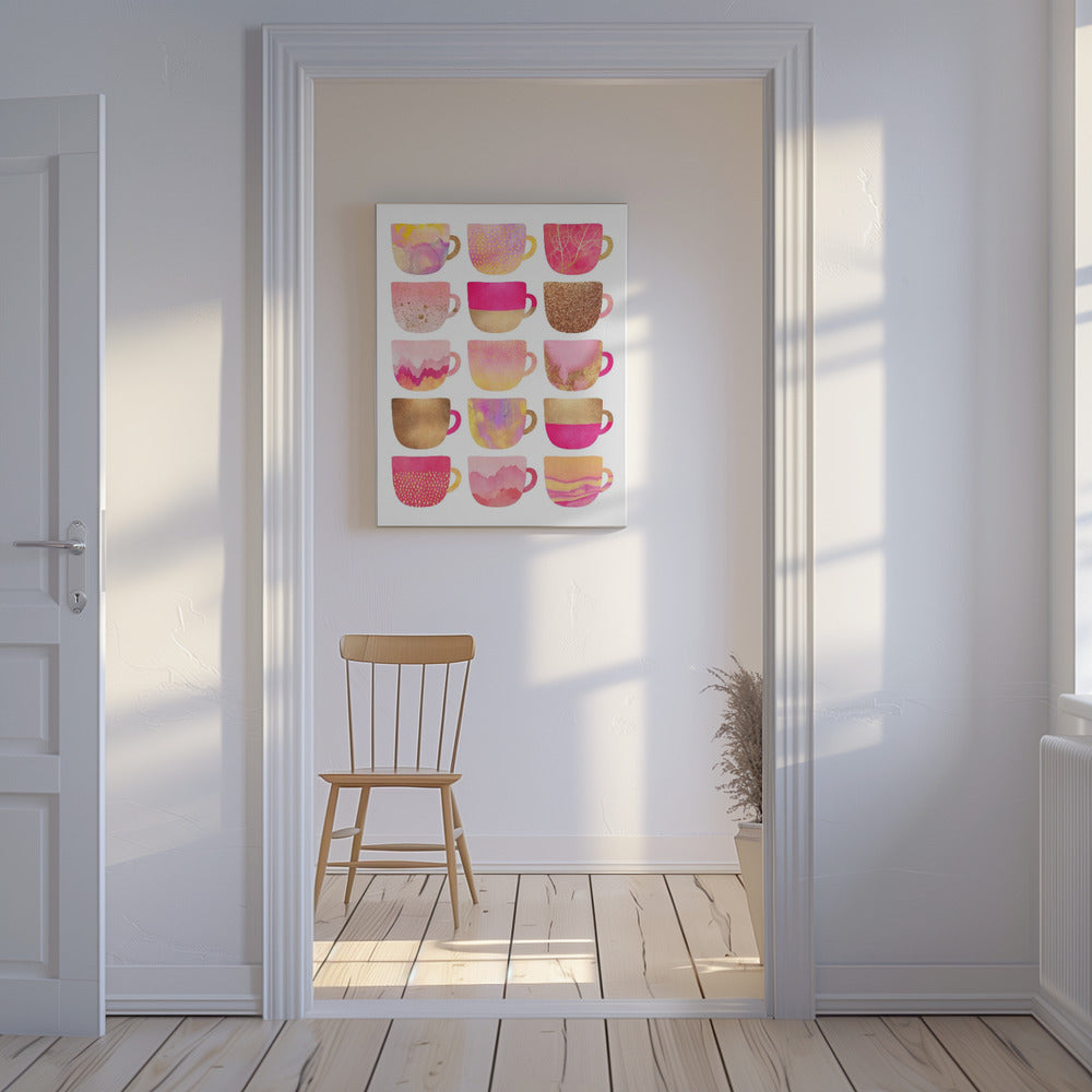 Mooie roze koffiekopjes | Canvas
