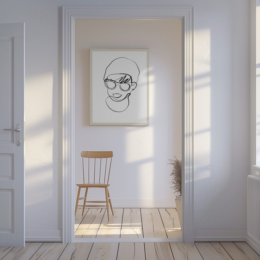 Moderne vrouwenlijnportret | Canvas