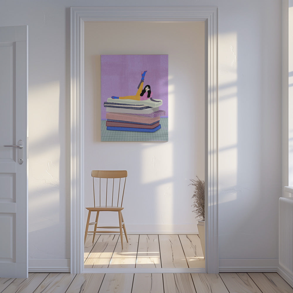 Hef je been omhoog naar je hoofd | Canvas
