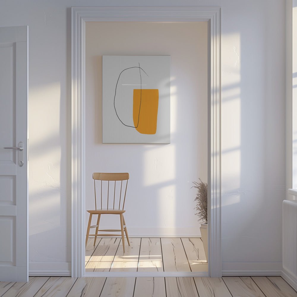 Overlappende lijnen op een grijze achtergrond | Canvas