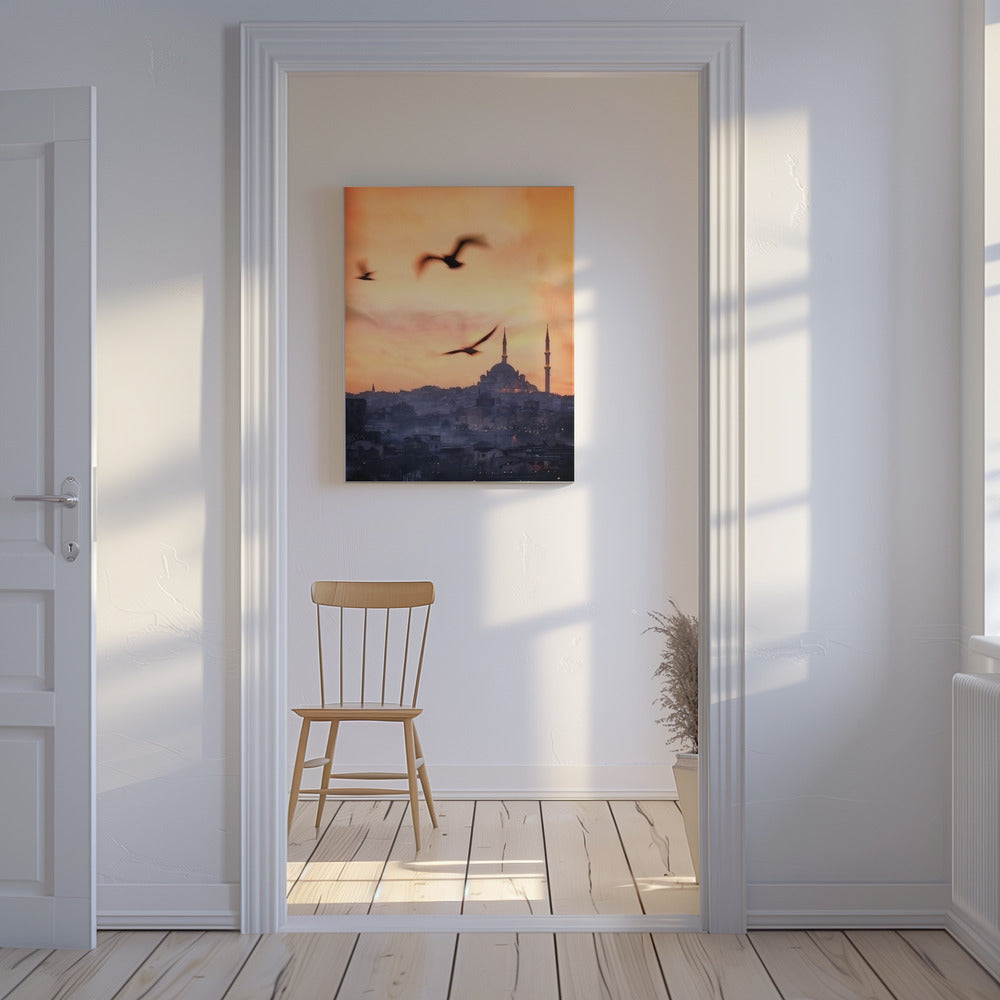Zonsondergang in Istanbul | Canvas