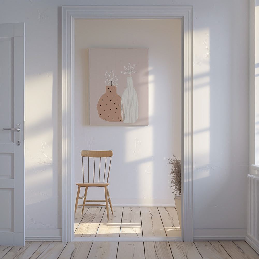 Minimalistische dubbele vazen | Canvas