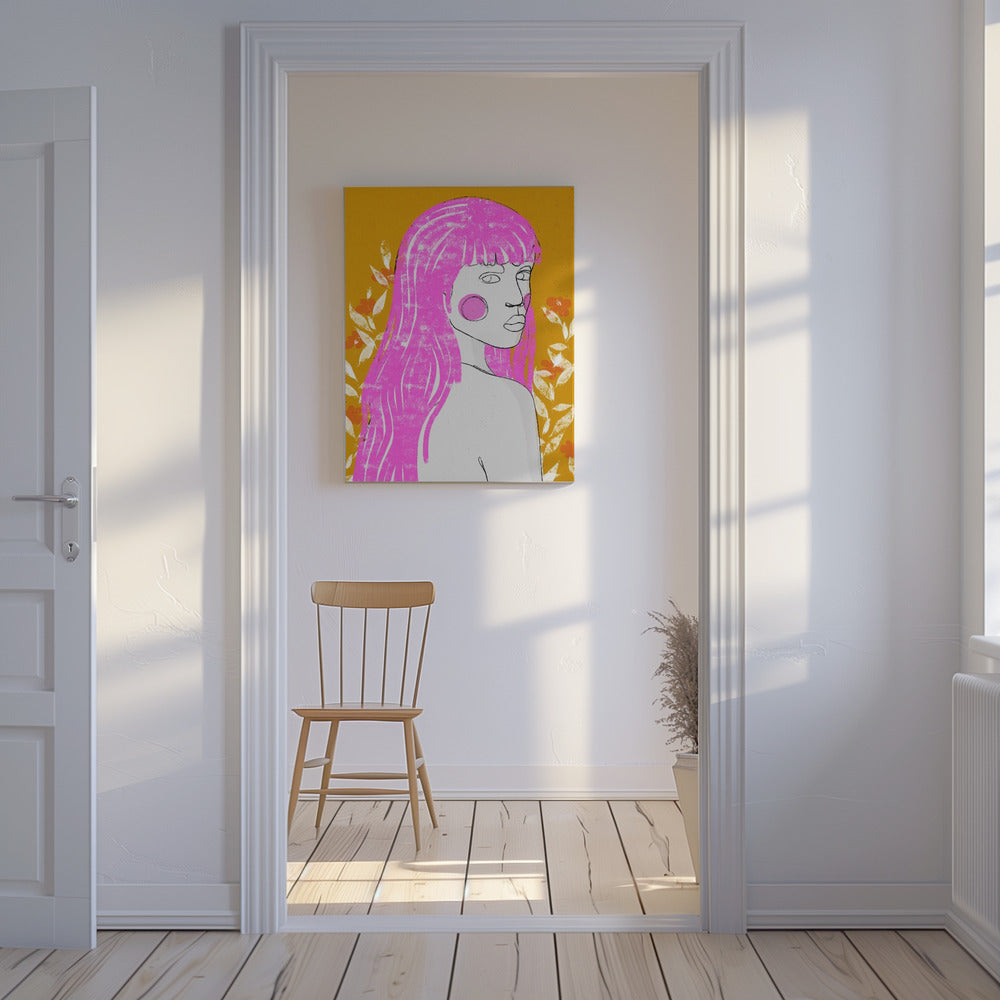 Roze fluisterblik | Canvas