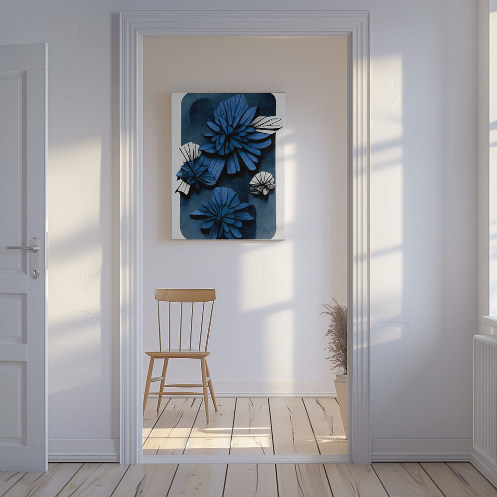 Diepte van de blauwe bloesem | Canvas