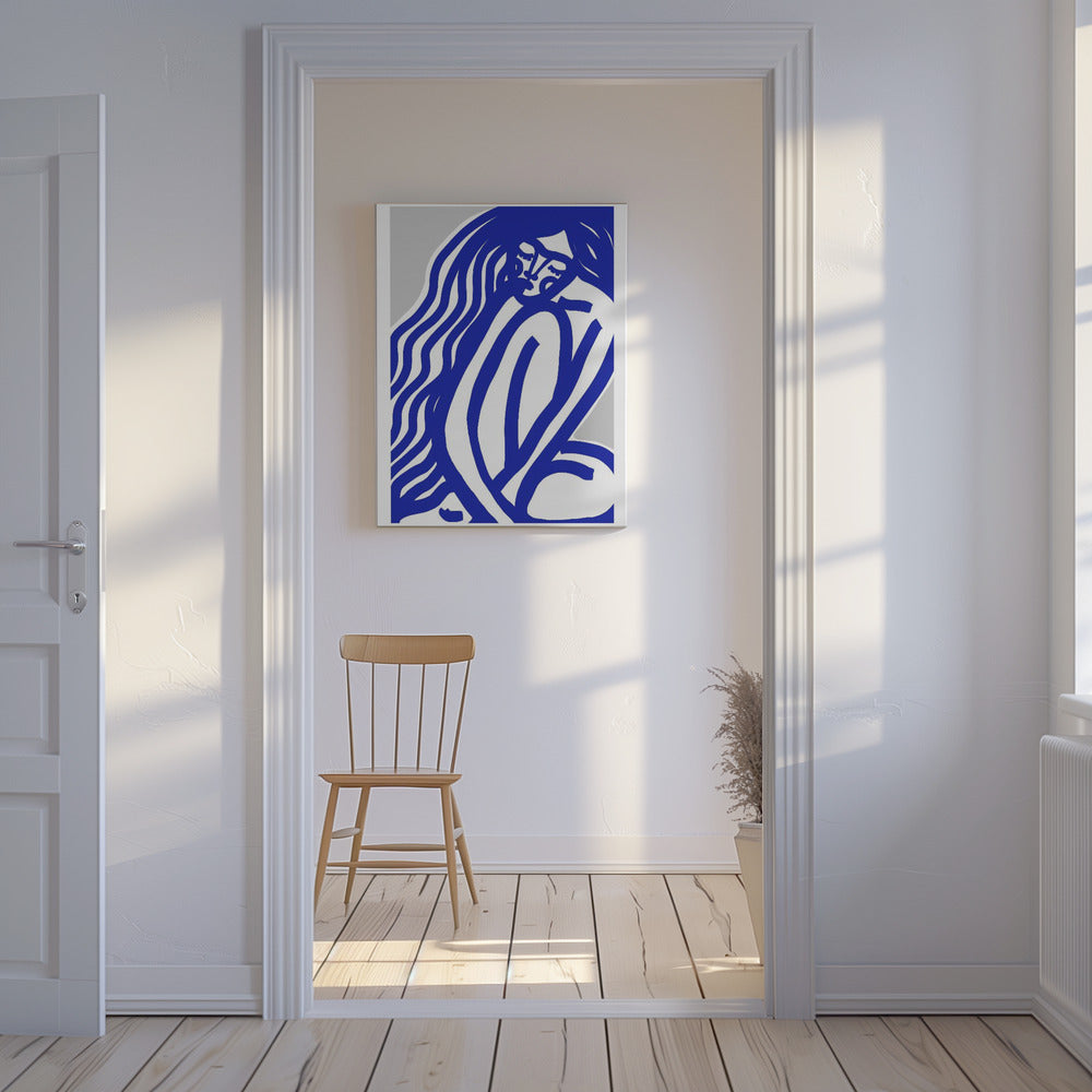 Blauwe contouren | Canvas