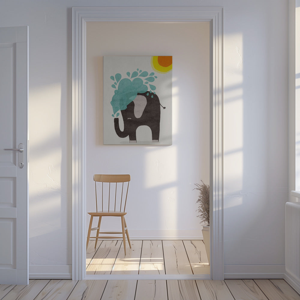 Olifant spettert | Canvas