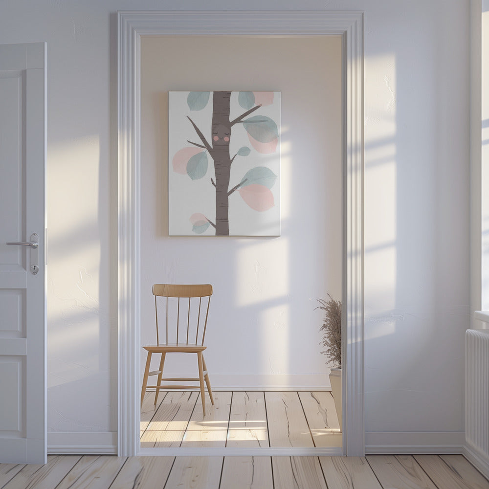 Speelse boomknuffel | Canvas