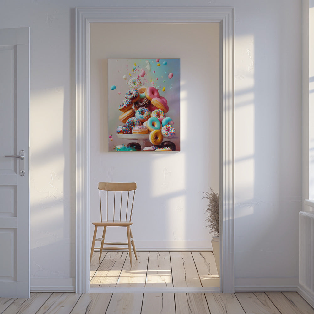 Kleurrijke donutcascade | Canvas