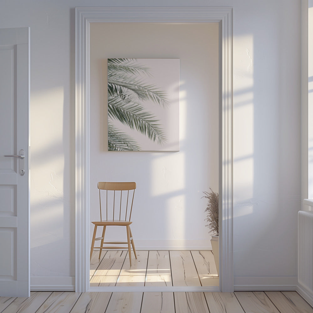 Blush Palmbladeren | Canvas