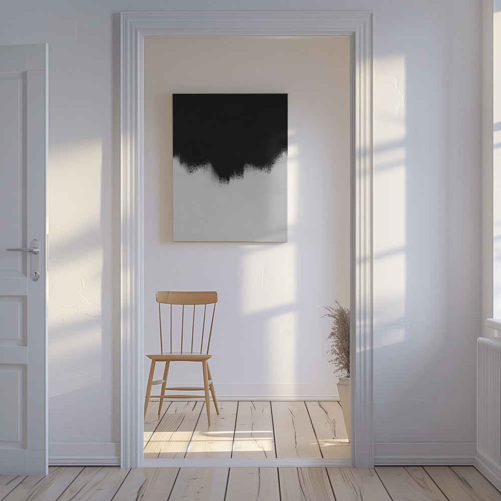 Monochrome stroom | Canvas