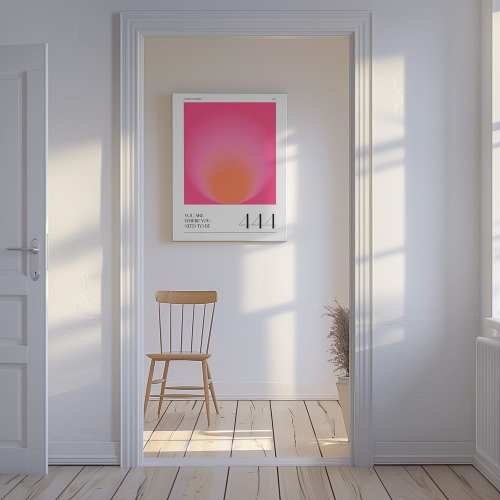 Verloop met tinten roze en oranje | Canvas