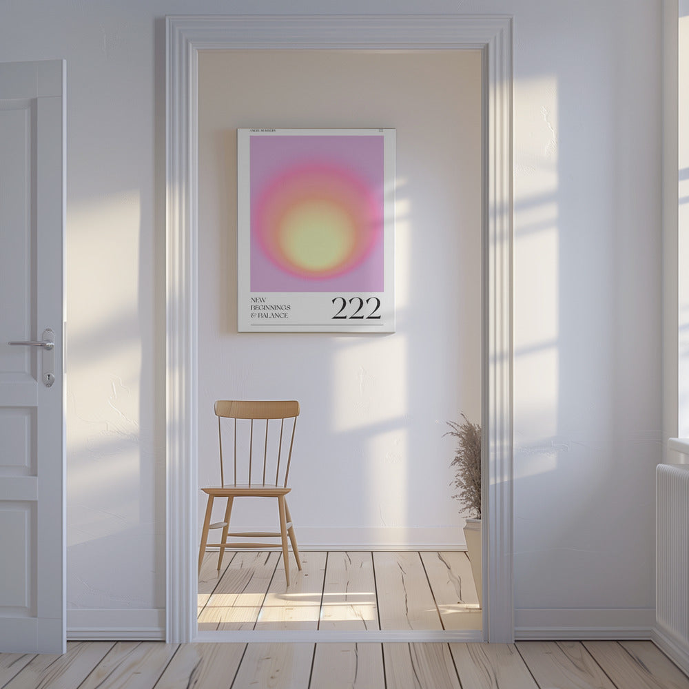 Verloop met zachte roze en gele tinten | Canvas