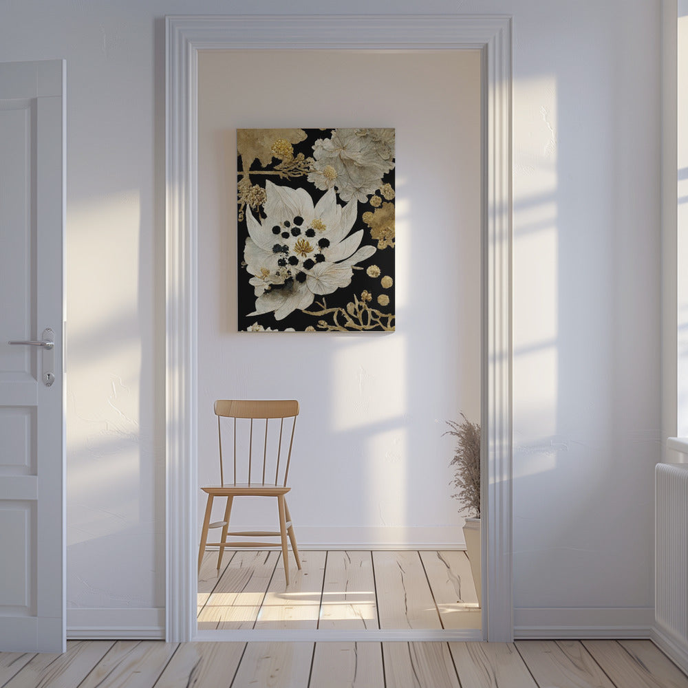 Gouden Bloemblaadjes Bloei | Canvas