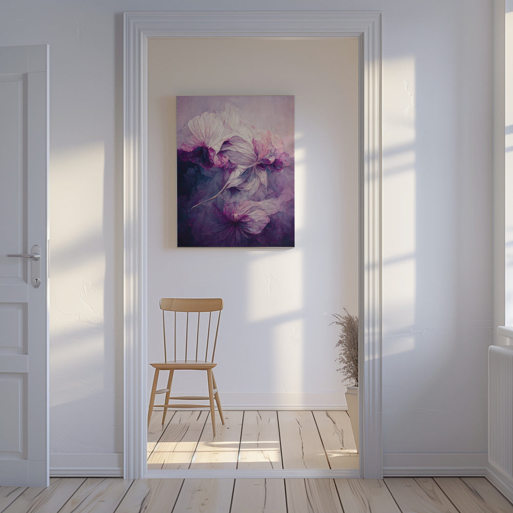 Bloemblaadjes in nevel | Canvas
