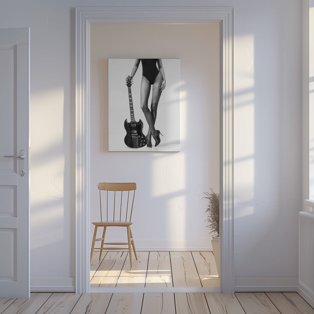 Lady en de Gibson | Canvas