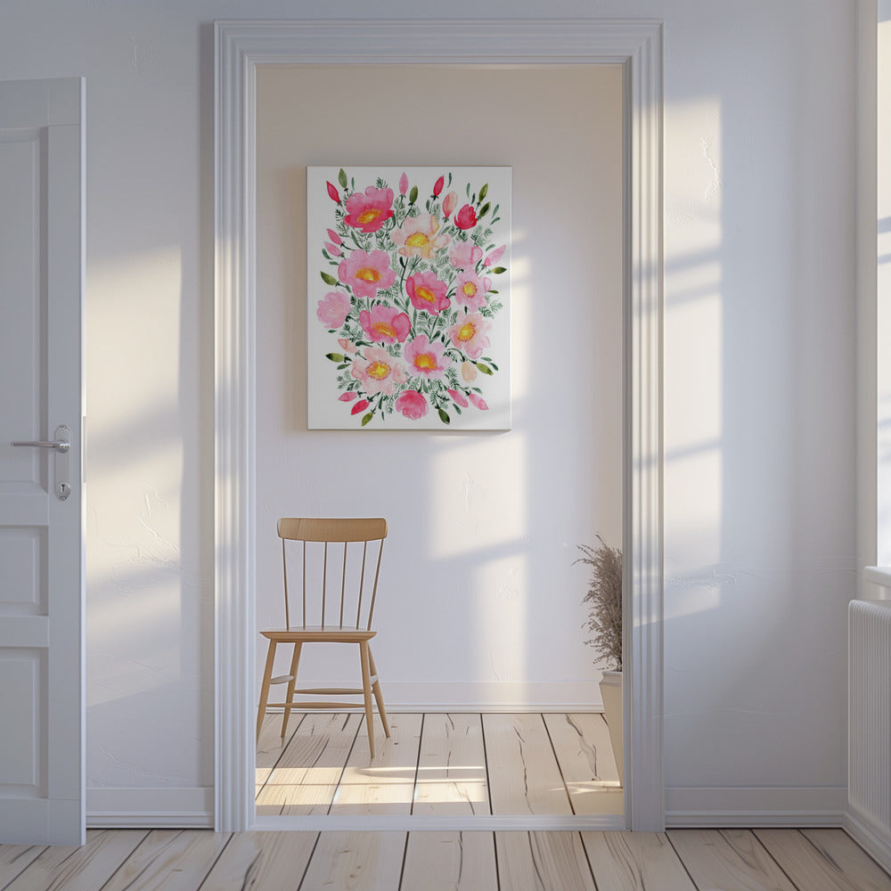 Winterlynn boeket in roze | Canvas