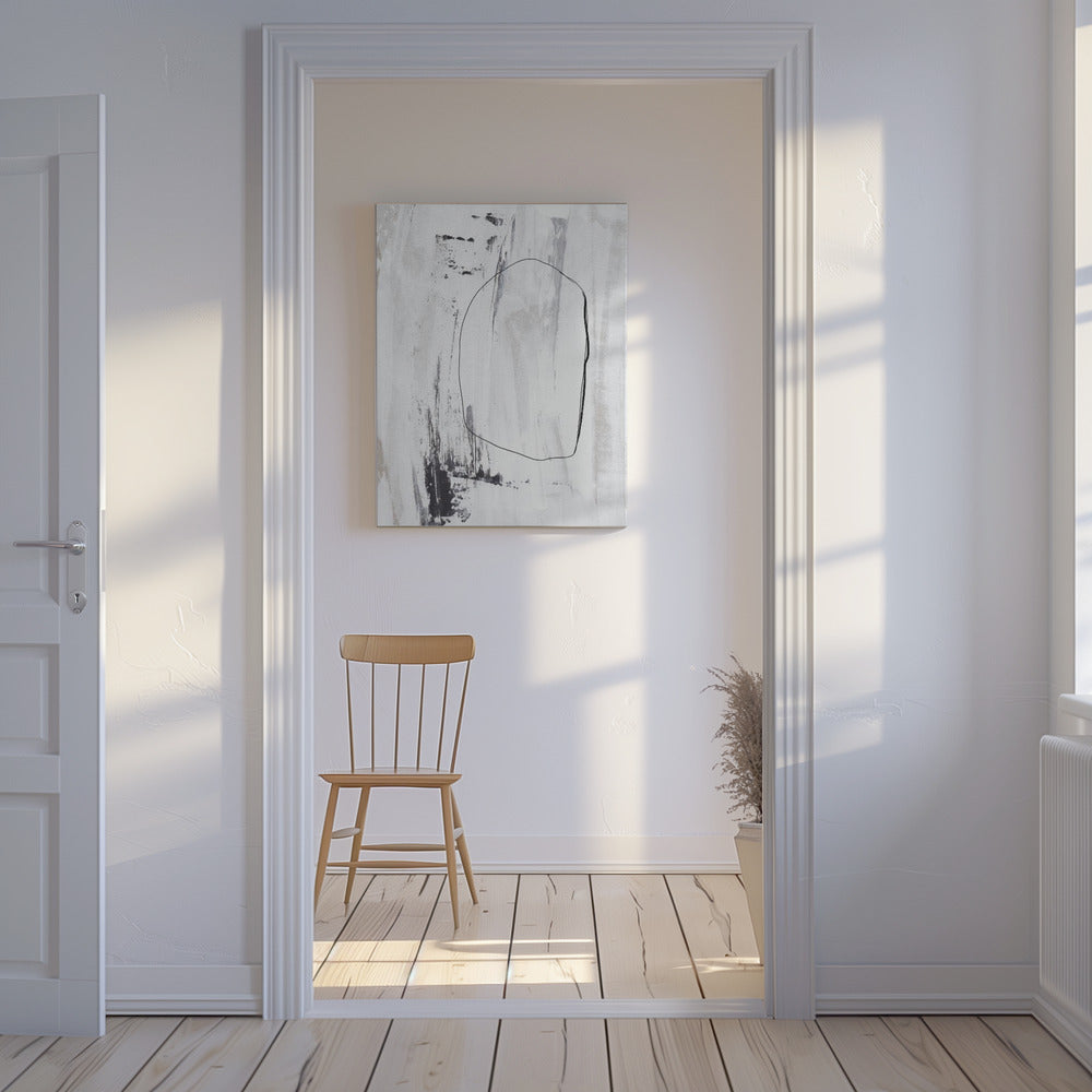Black Strokes And A Delicate Outline | Canvas