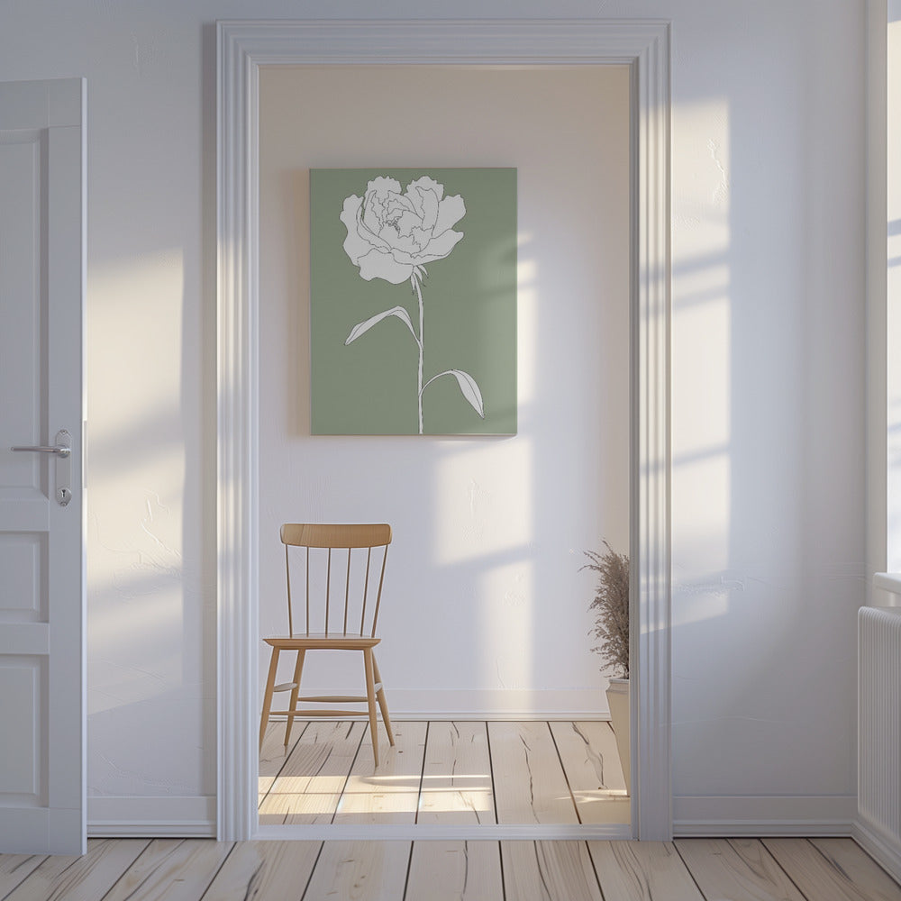 Roos in Groen | Canvas