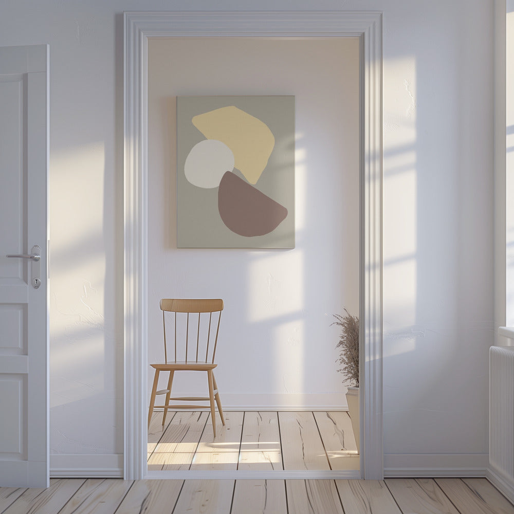 Geometrische velden geel | Canvas
