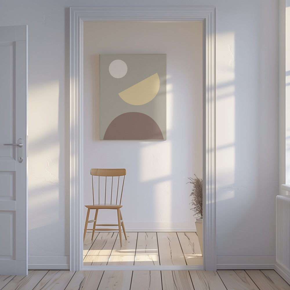Bogen Geel en Grijs | Canvas