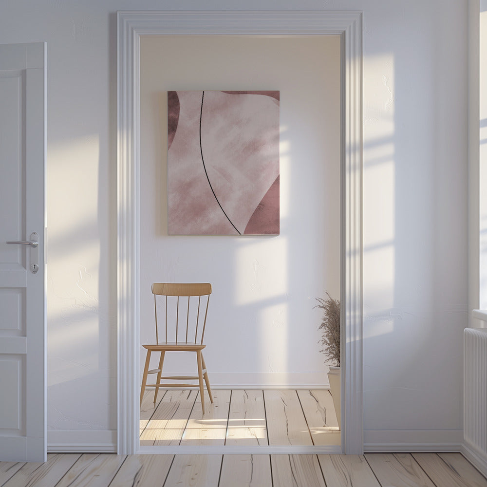 Abstracte vormen roze | Canvas