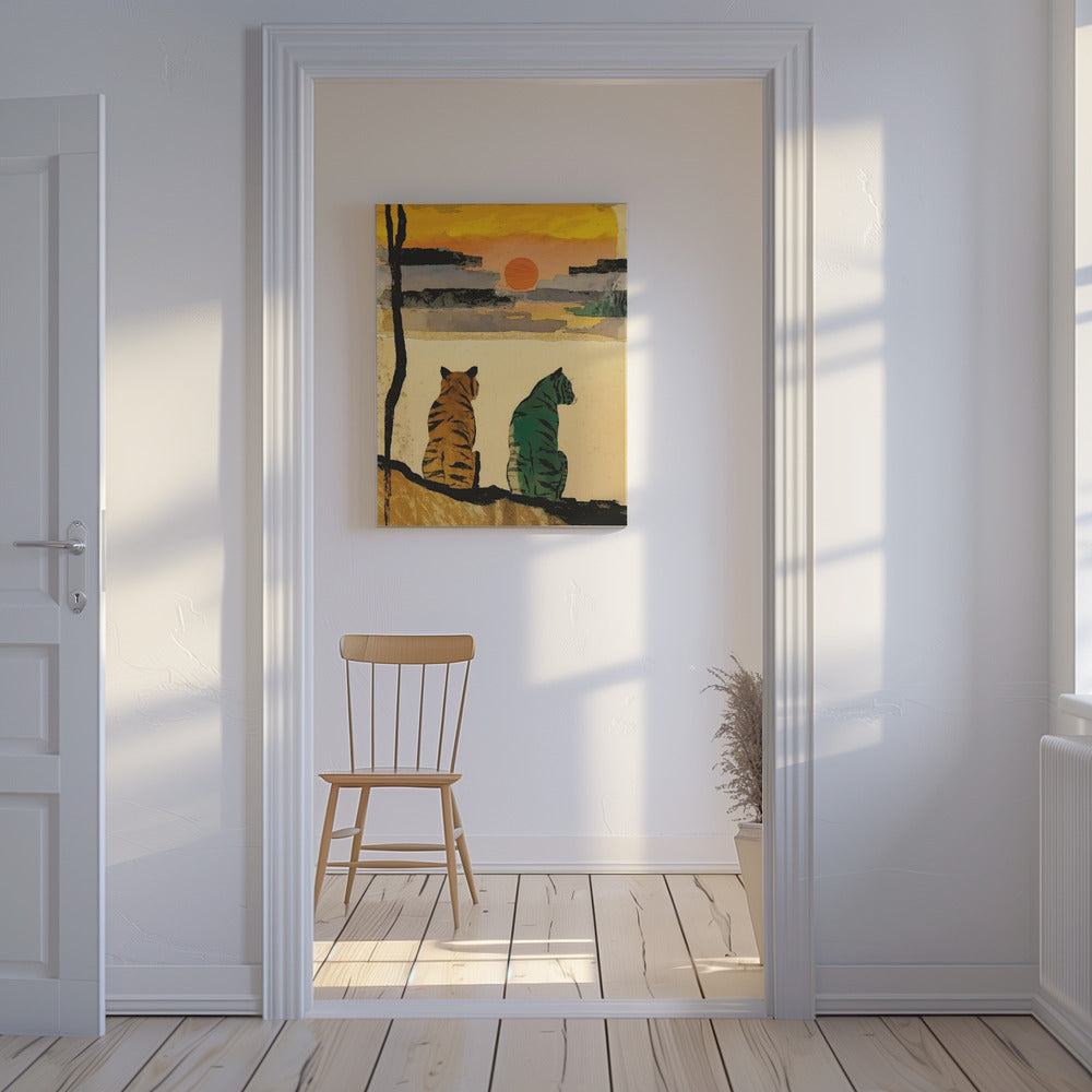 Zonsondergang Metgezellen | Canvas