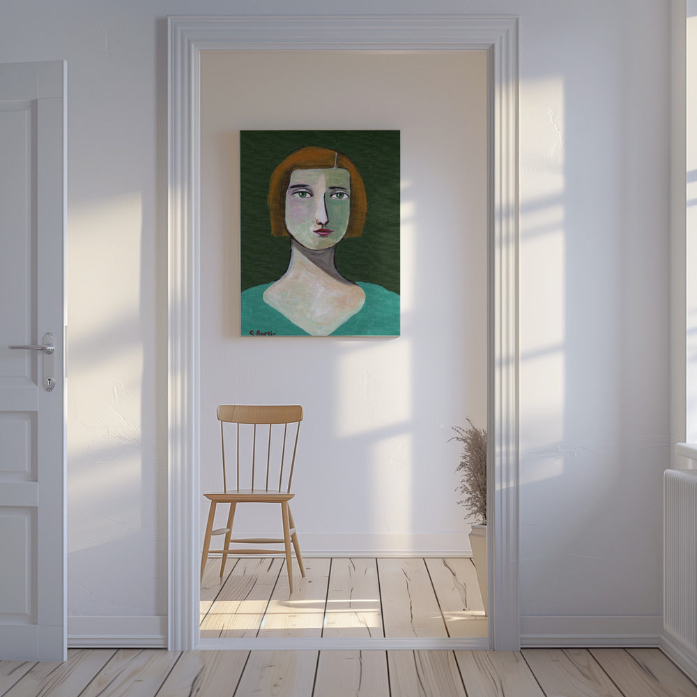 Groene Dame | Canvas