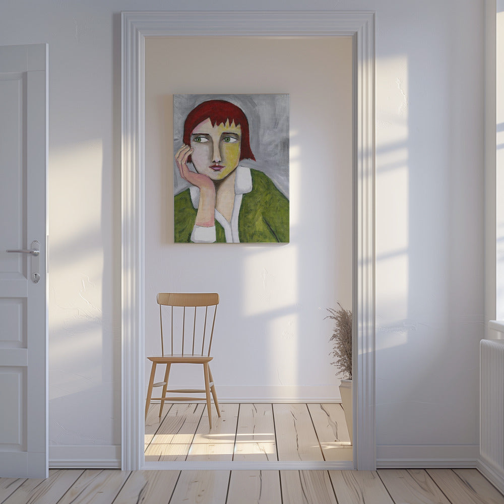 Denkende dame | Canvas
