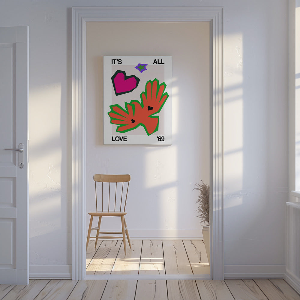 Het is allemaal liefde '69 Bird Orange | Canvas