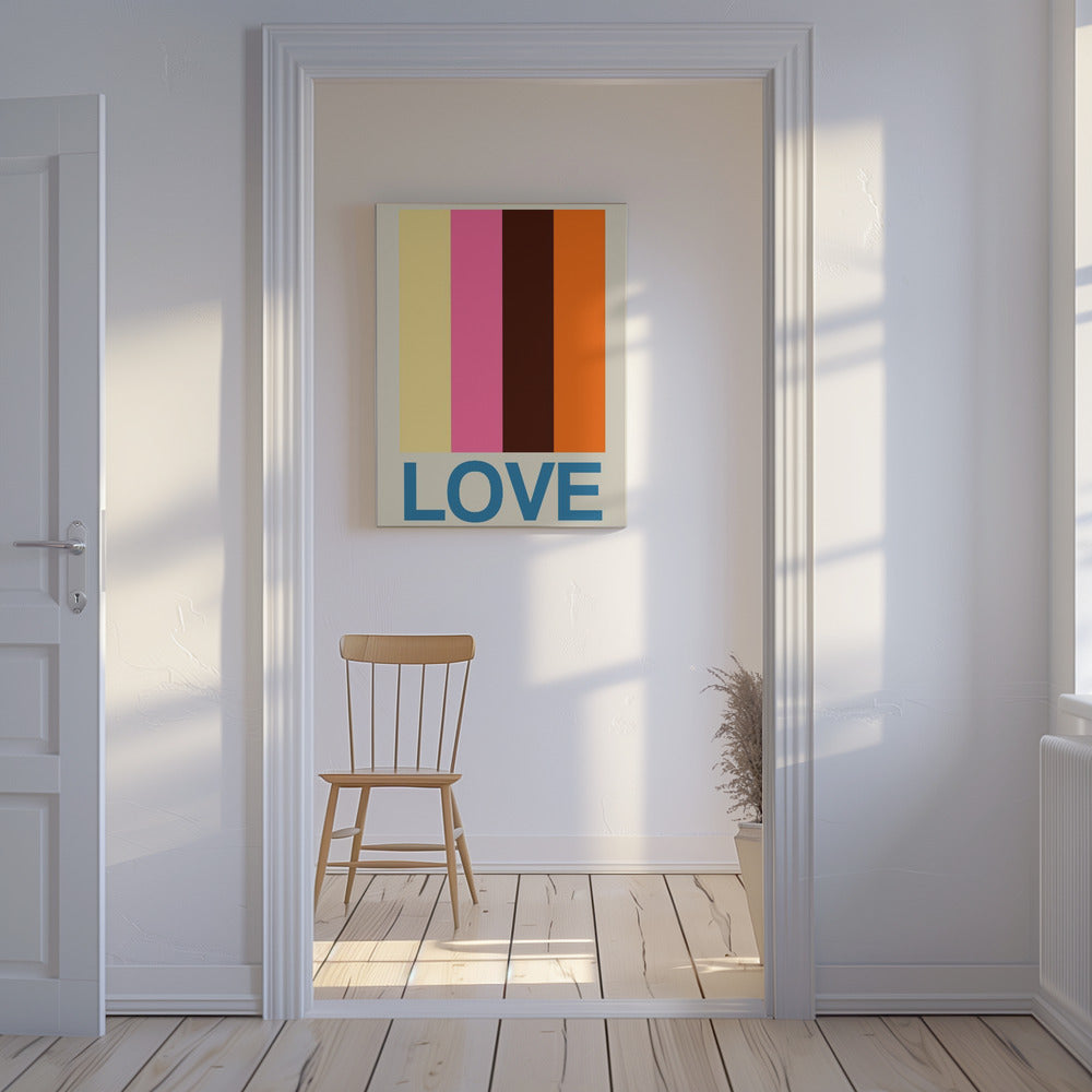 Retro Stripe LOVE Zomerfruit | Canvas