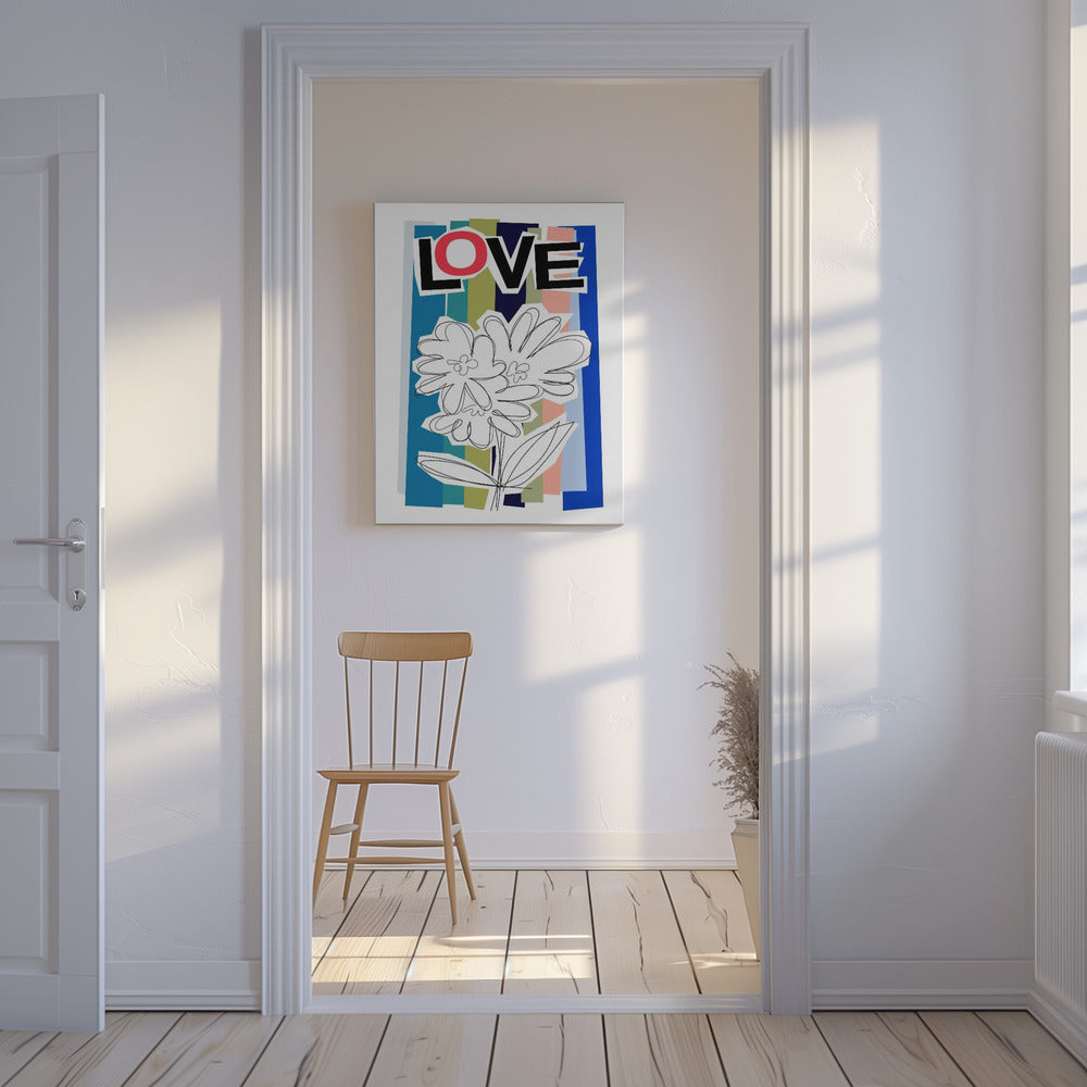 Krabbelbloem Blauw | Canvas