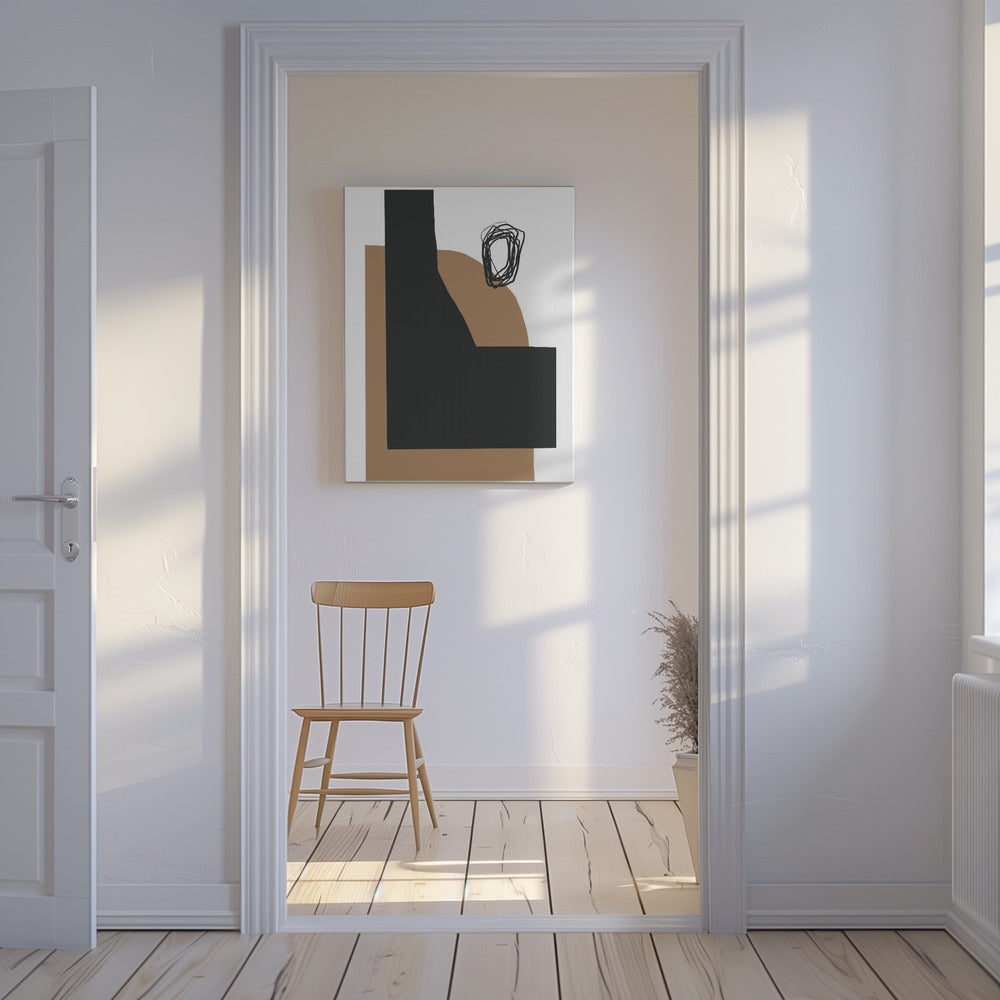 Geometric Shapes In Black And Brown | Canvas