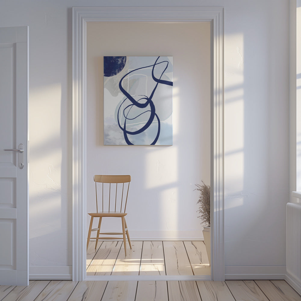 Lijnen van Blauw-2 | Canvas