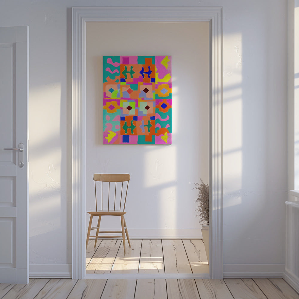 Levendig geometrisch wandtapijt | Canvas