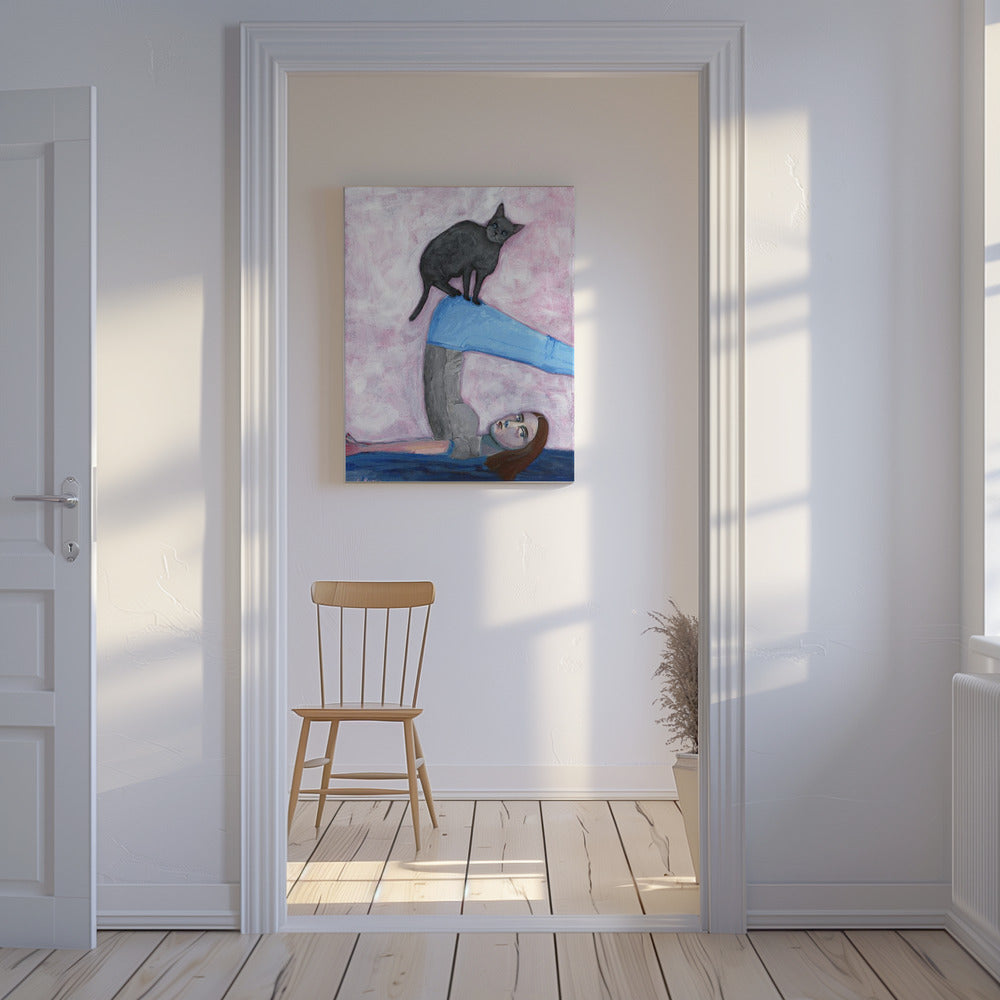 Yoga met mijn kat | Canvas
