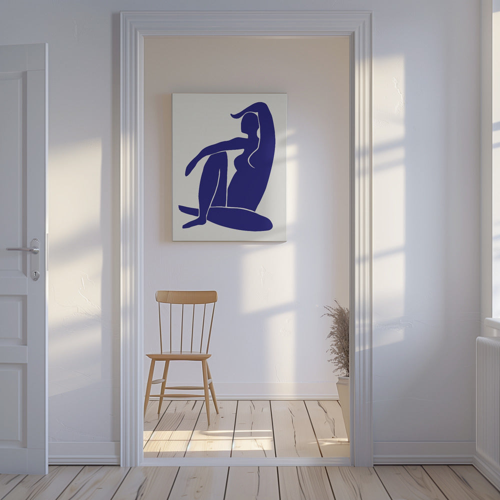 Figuur Blauw | Canvas