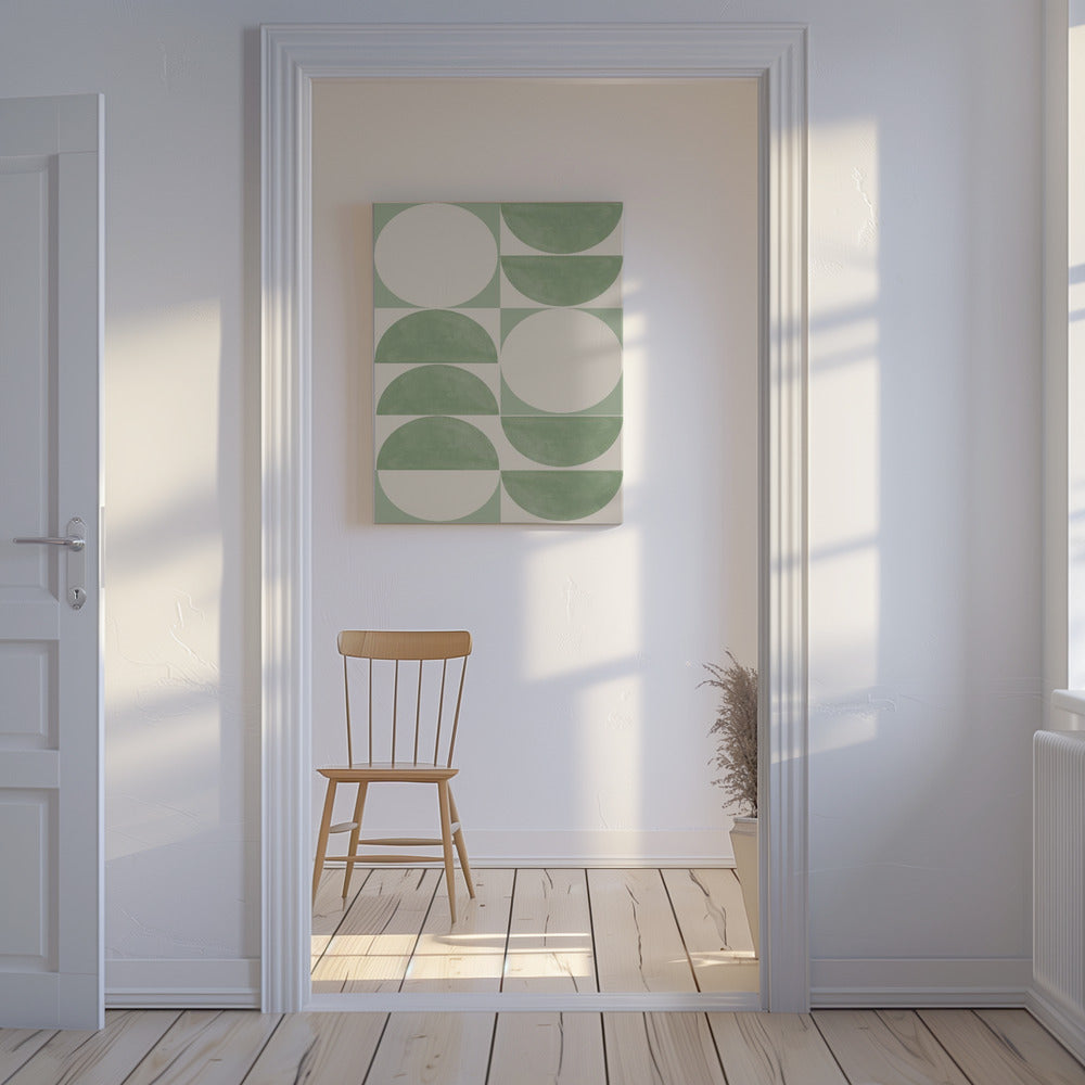 Geometrie in Groen | Canvas