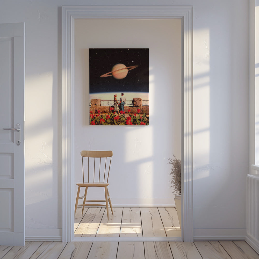 Geliefden in de ruimte | Canvas