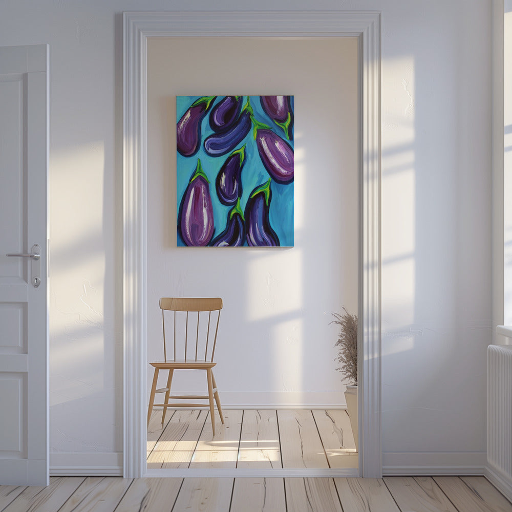 Aubergines Regen | Canvas